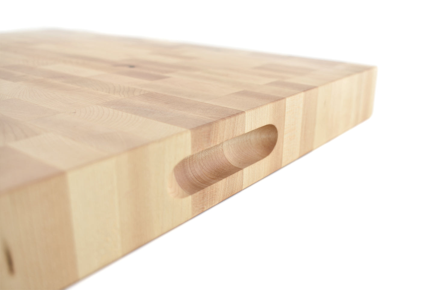 Large End Grain Butcher Block with Side Handle Indents