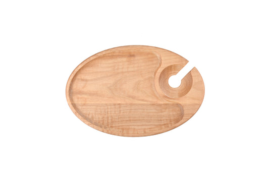 Small Serving Tray with Wine Glass Holder