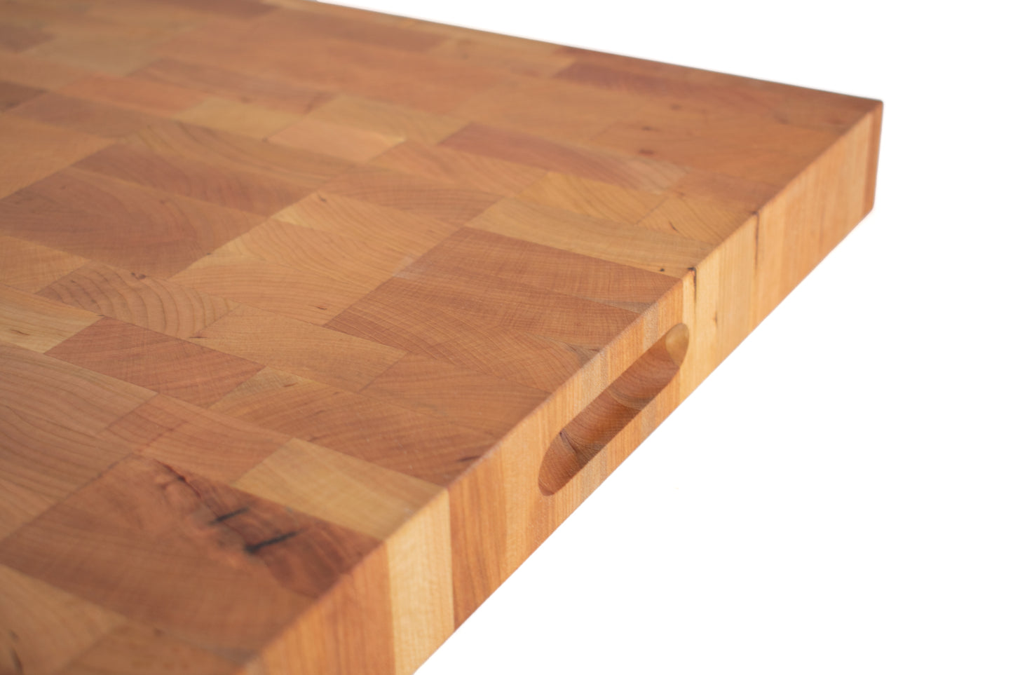 Large End Grain Butcher Block with Side Handle Indents