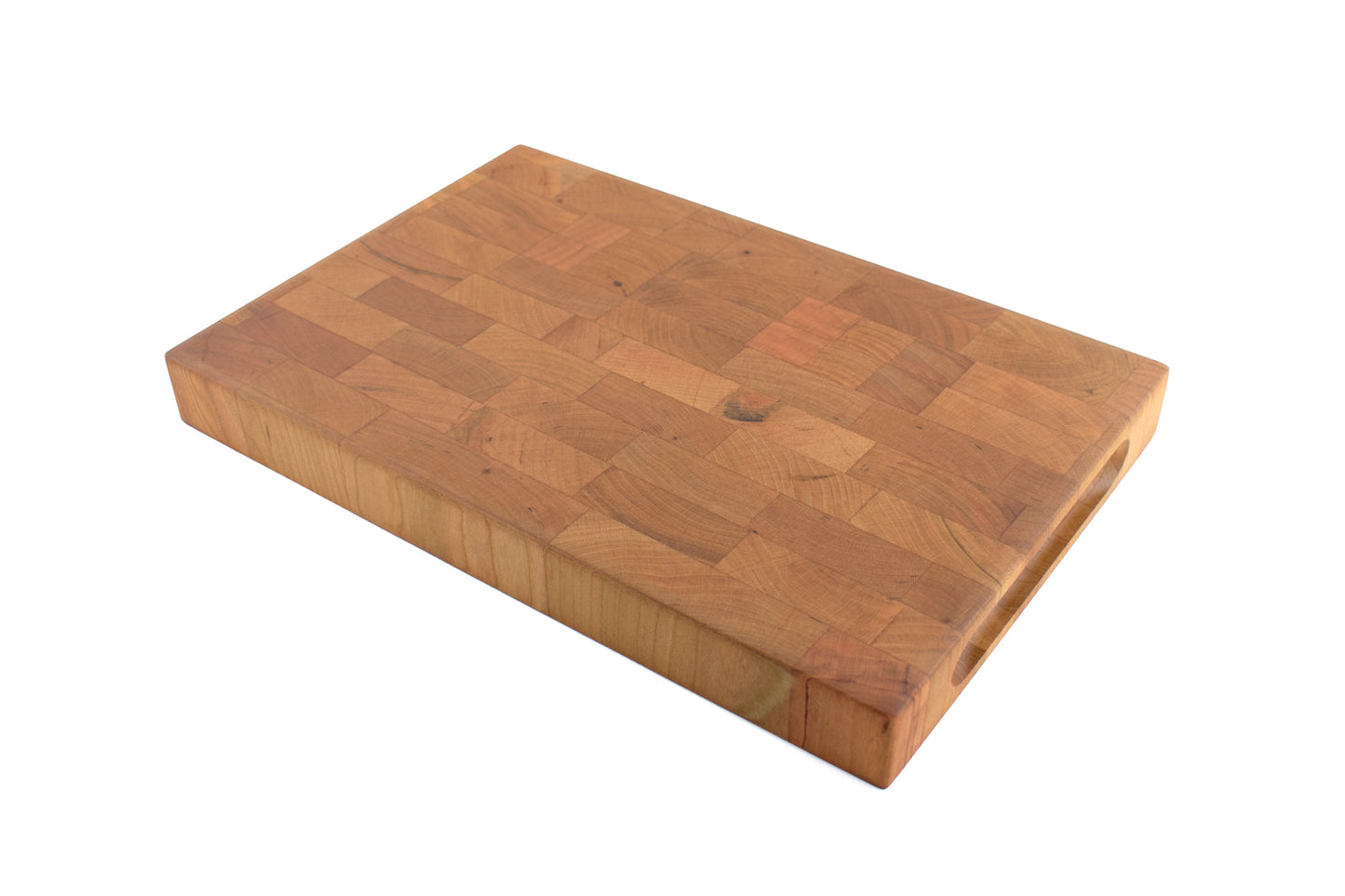 Small Cherry End Grain Butcher Block with Indented Handles