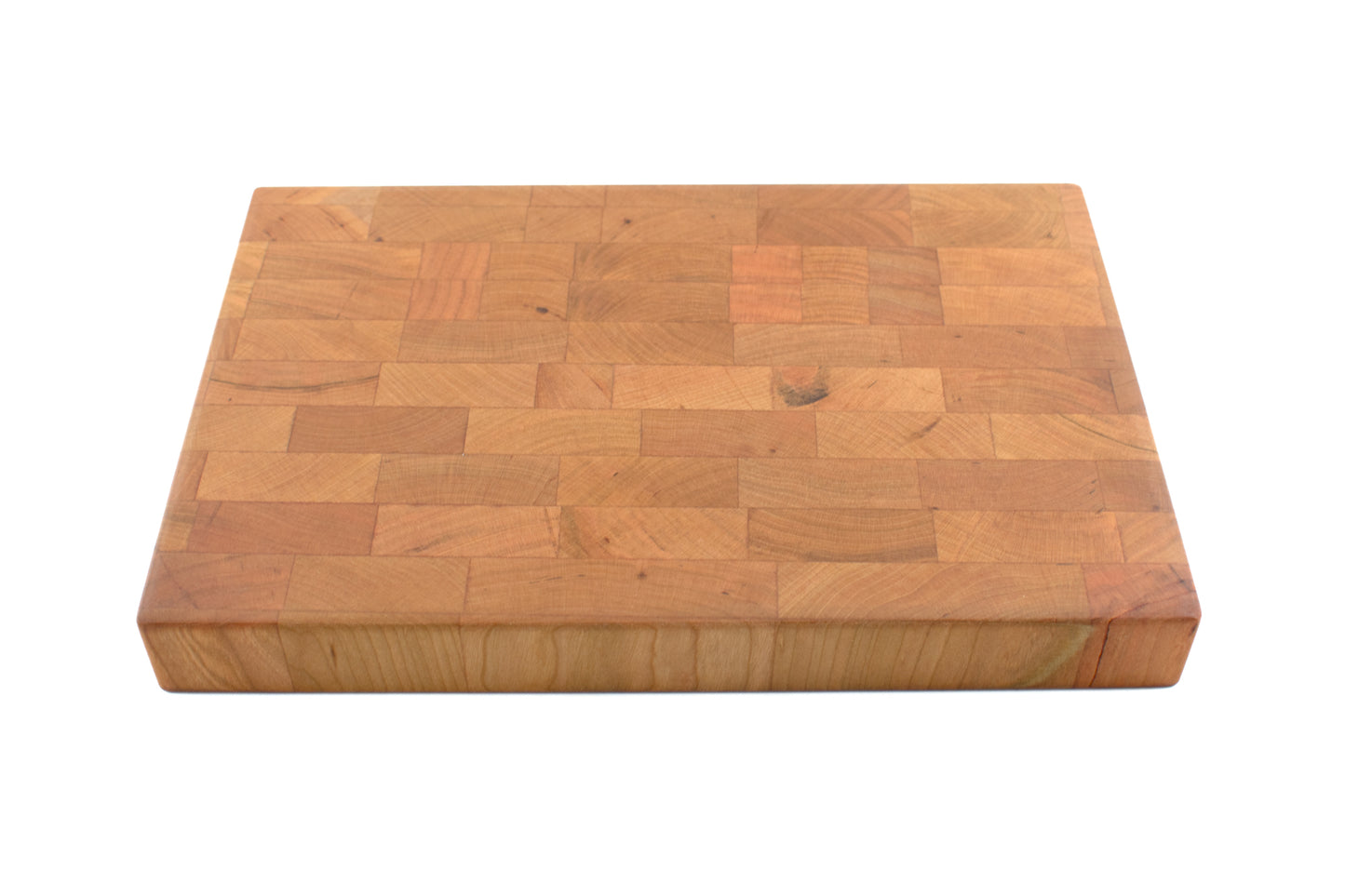 Small Cherry End Grain Butcher Block with Indented Handles