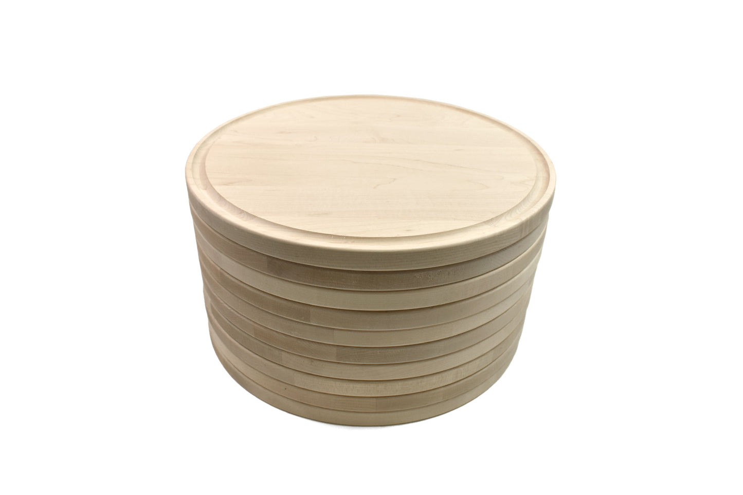 Large Round Wood Cutting Board with Juice Groove