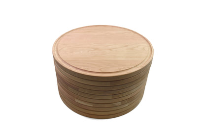 Large Round Wood Cutting Board with Juice Groove