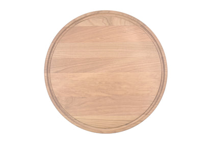 Large Round Wood Cutting Board with Juice Groove