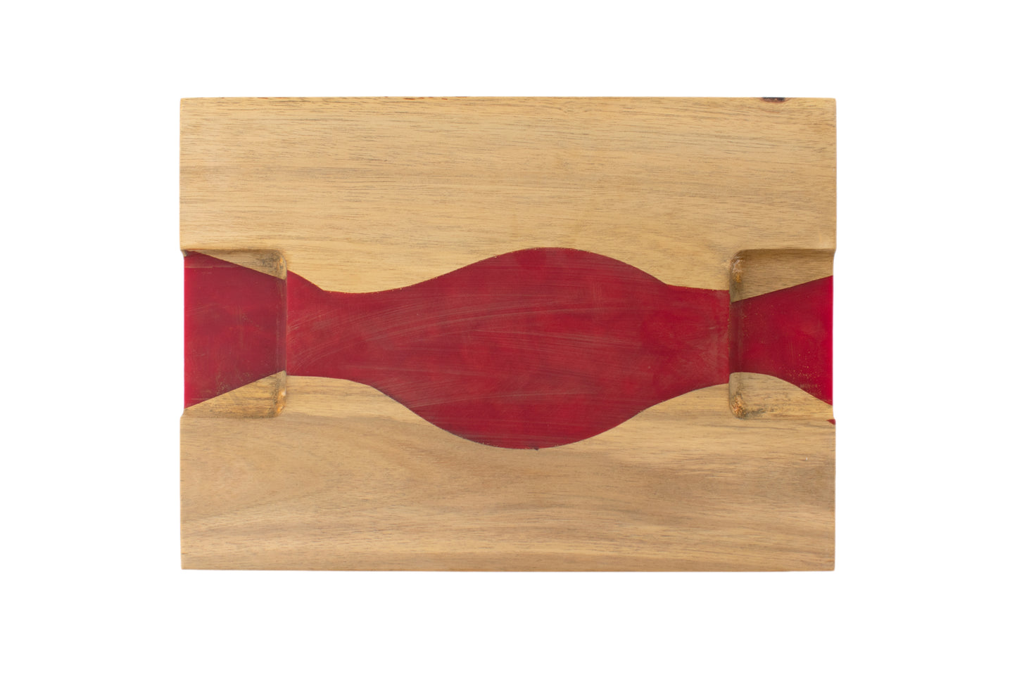 Acacia Wood Serving Board with Red Epoxy Inlay